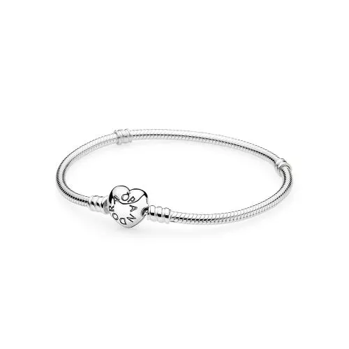 Pandora Moments Silver Heart Armband (18cm) 590719-1