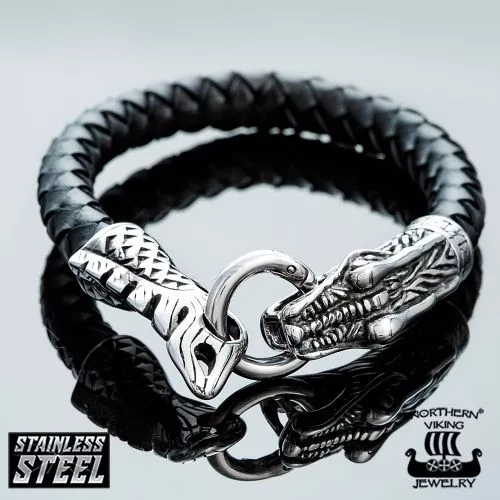 Northern Viking Jewelry Dragon Head -rannekoru NVJRA002-1