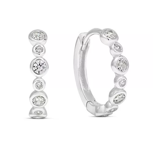 Hoop Earrings with Zircons E-0364Z