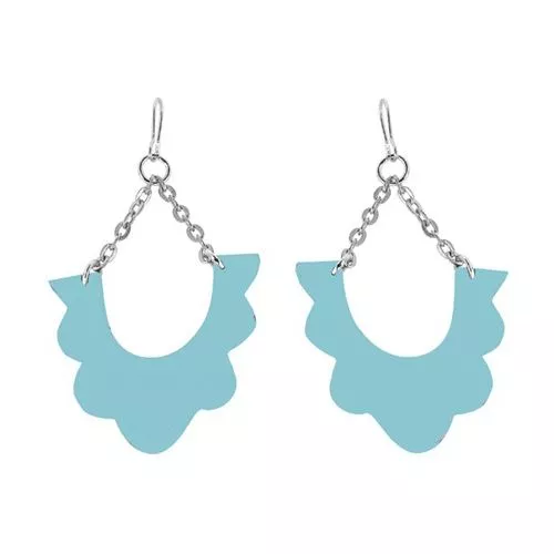 Wood puiset korvakorut 35mm, turkoosi-1