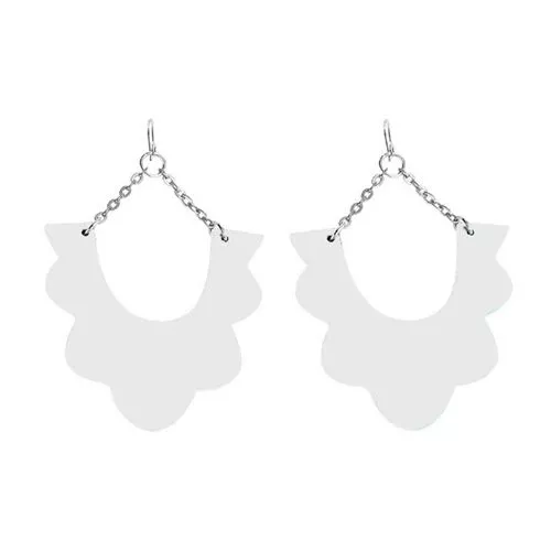 Wood puiset korvakorut 56mm, valkoinen-1