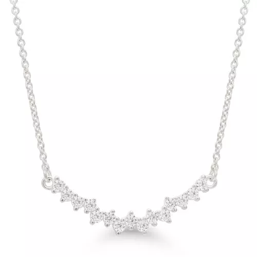 Silver Necklace, Zirconia Row BOL-N5951Z / 40-45CM