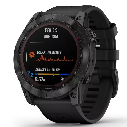 Garmin Fenix 7X Sapphire Solar, Musta DLC-titaani / musta ranneke 010-02541-23-5