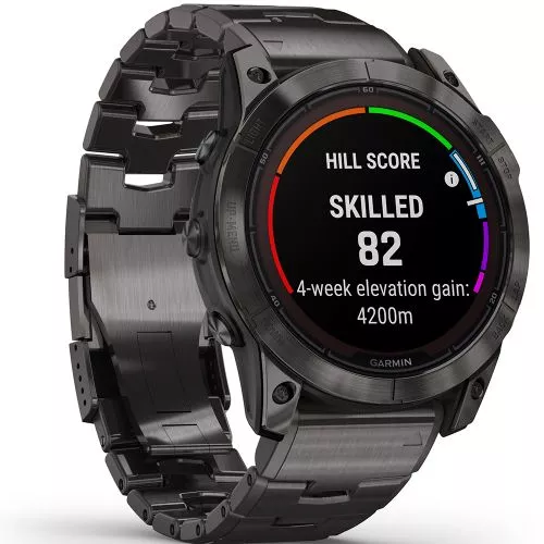 Garmin fēnix 7X Pro - Sapphire Solar Edition Hiilenharmaa DLC-pinnoitettu titaani  ja hiilenharmaa titaaniranneke 010-02778-30-1
