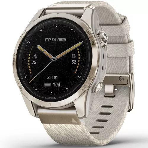 Garmin epix Pro (Gen 2) Sapphire Edition ​42 mm​ Pehmeä kulta, kermanvärinen meleerattu 010-02802-20-1