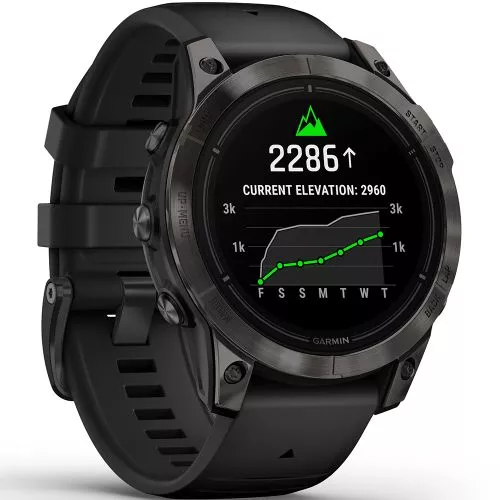 Garmin epix Pro (Gen 2) Sapphire Edition  47 mm Hiilenharmaa DLC-pinnoitettu titaani, musta silikoniranneke 010-02803-11-0
