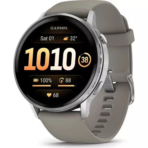 Garmin Venu 4 45mm Silver with Silver Gray Silicone Band 010-03014-01