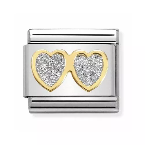 Nomination Classic 18K Tuplasydän Glitter 030220/01-1