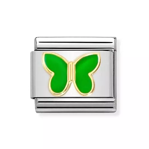 Nomination Classic Green Butterfly 030285/61-1