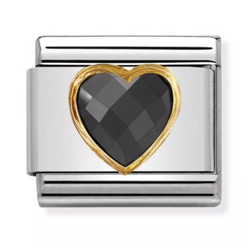 Nomination Classic 18K Musta Zirkoniasydän 030610/011-1