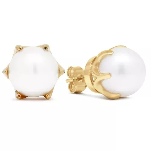 Kultaiset helmikorvakorut 10 mm 10310valk-1