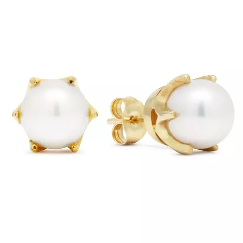 Kultaiset helmikorvakorut 8 mm 1038valk-1