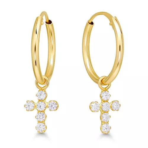 Kultaiset rengaskorvakorut / risti 1124291Z-1