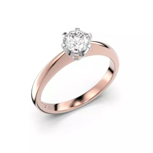 Festive Classic timanttisormus, puna- ja valkokulta 128-040-PV