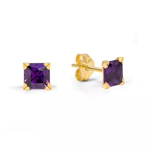 Kultaiset tappikorvakorut, lila 134751amet-1