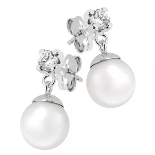 Valkokultaiset helmikorvakorut 413842-00R-1