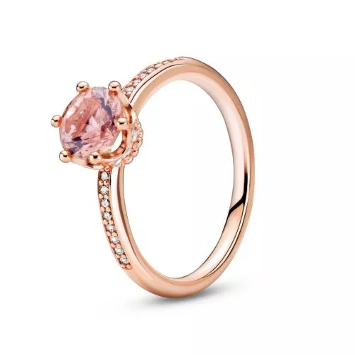 Pandora Rose Pink Sparkling Crown Solitaire sormus 188289C01-4