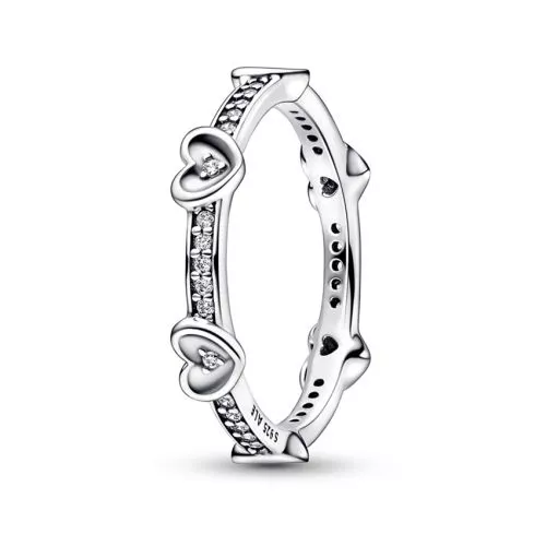 Pandora Sparkling Hearts sormus 192496C01-10