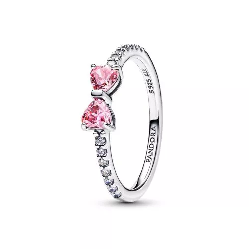 Pandora Sparkling Pink Bow sormus 193510C01-1