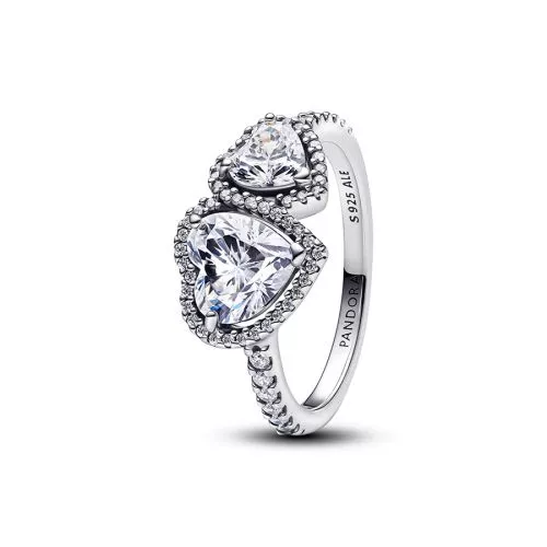 Pandora Sparkling Halo Hearts sormus 193659C01-1