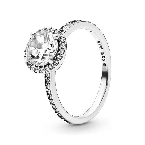 Pandora Round Sparkling Halo sormus 196250CZ-17