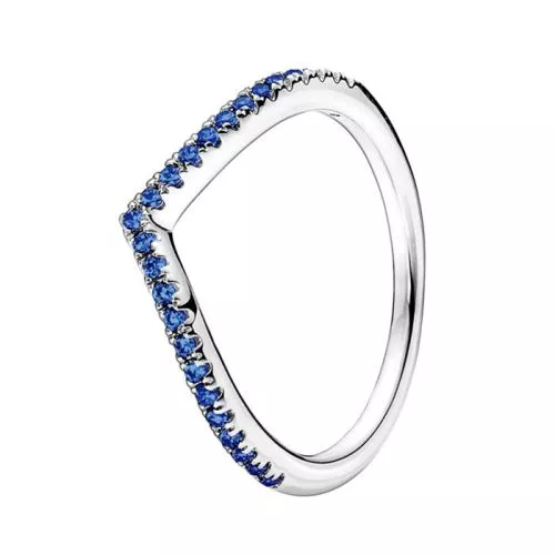 Pandora Sparkling Wishbone Blue sormus 196316C02-18