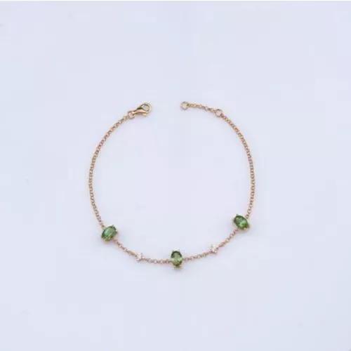 Bulevardi Gemstone rannekoru / vihreä turmaliini 0,10ct  BLVD2042-0