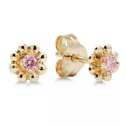 Gold Ohrringe, Blume 23-1007pink-1