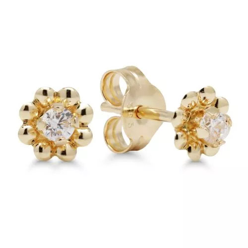 Kultaiset kukkakorvakorut 23-1007Z-1