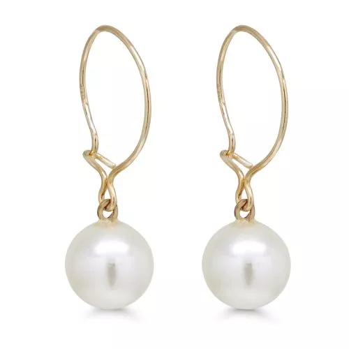 Kultaiset helmikorvakorut koukulla 23-1014valk-1