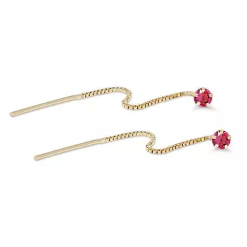 Kultaiset ketjukorvakorut, pinkki 23-1029pink-1