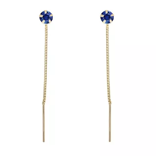 Kultaiset ketjukorvakorut, sininen kivi 23-1029SIN-1