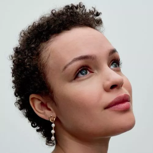 Pandora Organically Shaped Circle & Baroque Treated Freshwater Cultured Pearls Drop korvakorut 263263C01-1