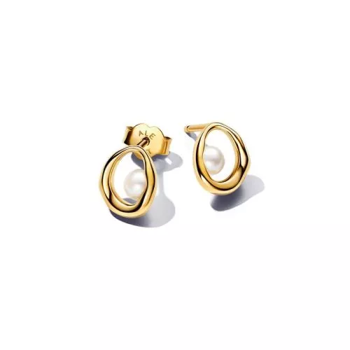 Pandora Organically Shaped Oval & Treated Freshwater Cultured Pearl Stud korvakorut 263295C01-1