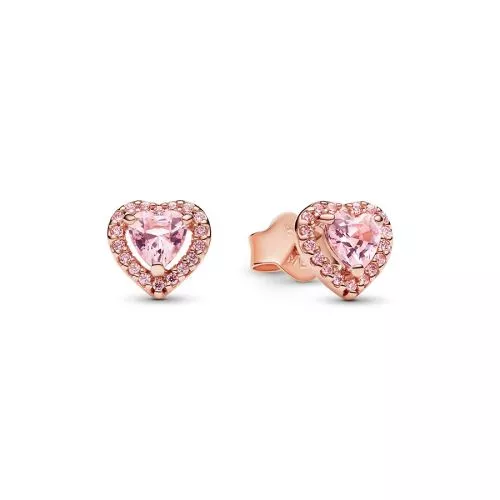 Pandora Pink Elevated Heart Stud örhängen 288427C02