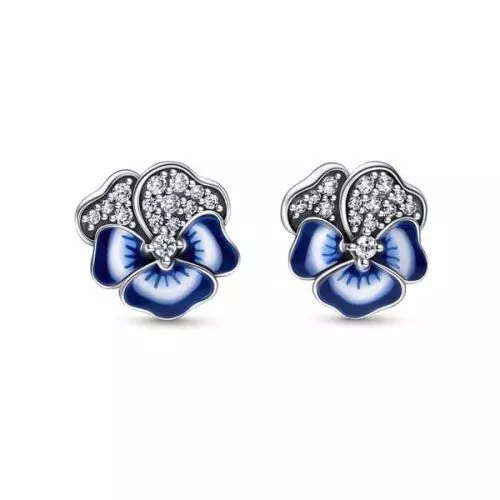 Pandora Moments Blue Pansy Flower korvakorut 290781C01-1