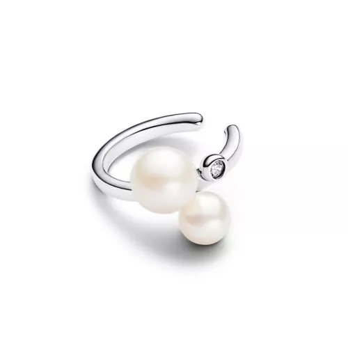 Pandora Duo Treated Freshwater Cultured Pearls Ear Cuff 293151C01-1