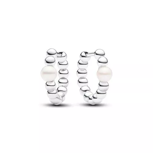 Pandora Treated Freshwater Cultured Pearl & Beads Hoop korvakorut 293178C01-1