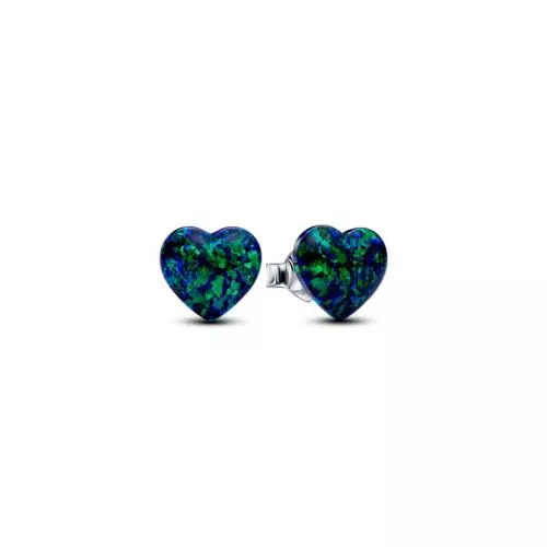 Pandora Opalescent Green Heart Stud korvakorut 293356C01-1