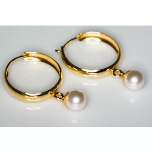 Kultaiset korvakorut, helmi 30066-1