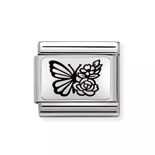 Nomination Classic Butterfly and Flowers 330111/22-1