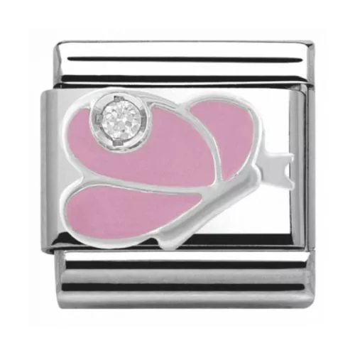 Nomination Classic Hopea ZK Vaaleanpunainen Perhonen 330305/07-1