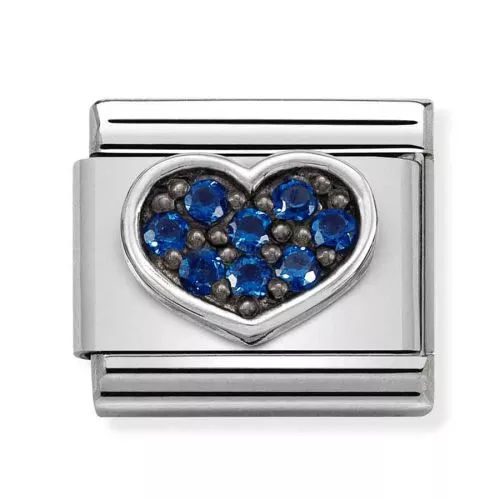 Nomination Silver Sydän, sininen 330323/08-1