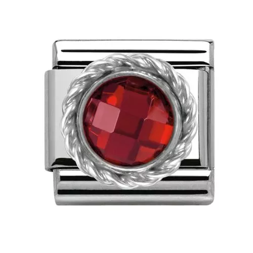 Nomination Classic Silvershine / punainen kivi 330601/005-1