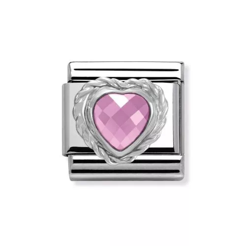 Nomination Classic Hopea Pinkki Zirkoniasydän 330603/003-1