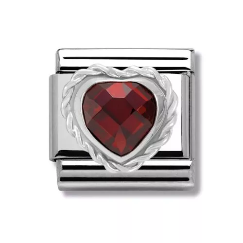 Nomination Classic Hopea Punainen Zirkoniasydän 330603/005-1