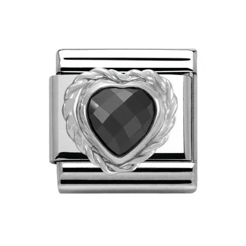 Nomination Classic Hopea Musta Zirkoniasydän 330603/011-1