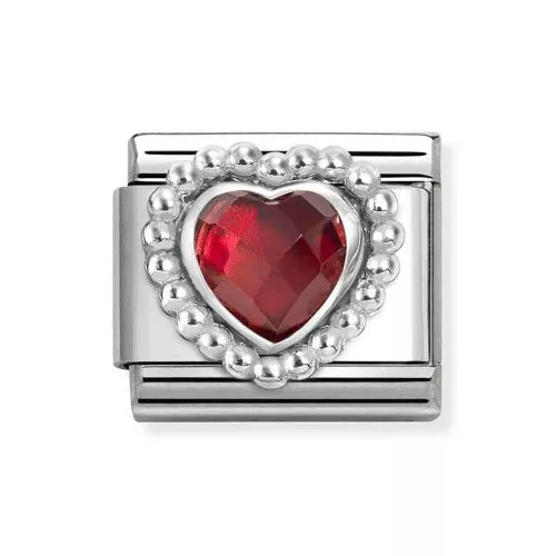 Nomination Classic Silvershine Red Heart 330606/005-1