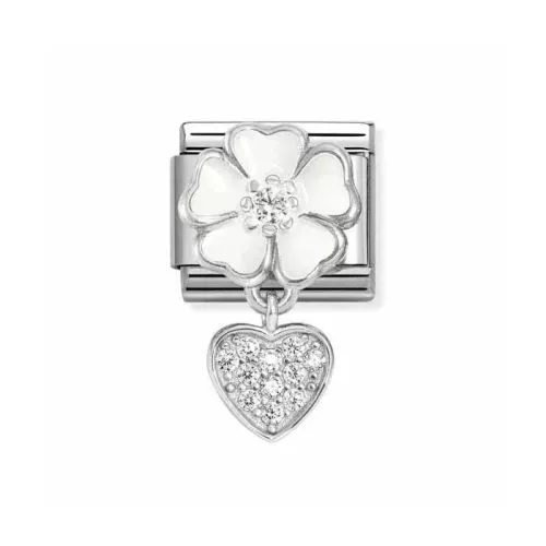 Nomination Classic White Flower Heart 331814/04-1