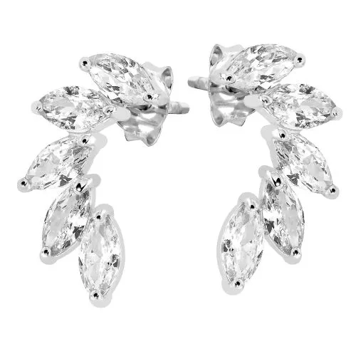 Silber  Zucht Ohrringe SCE10034-10-1